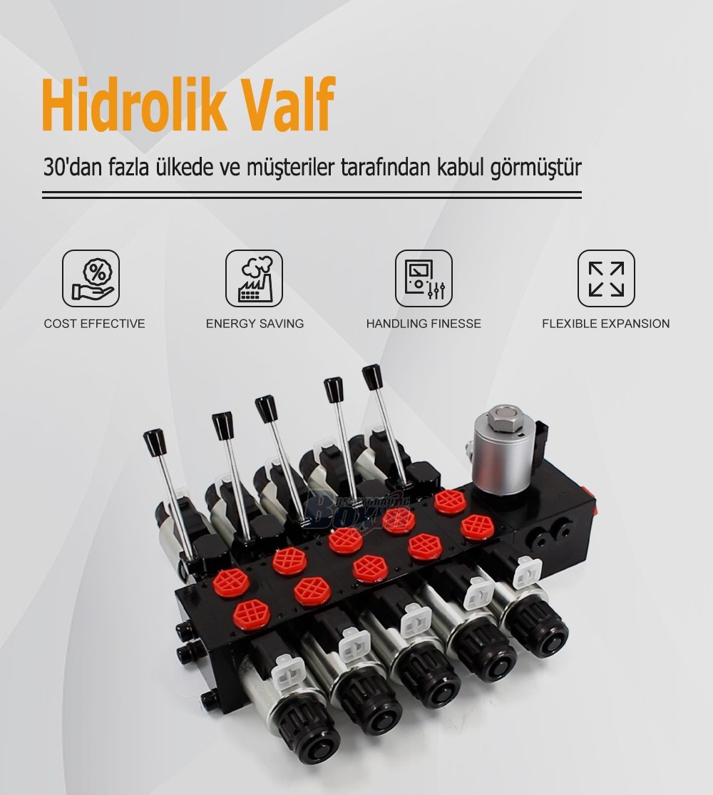 High Pressure DCV56 Solenoid 5 Spool Sectional Hydraulic Valve